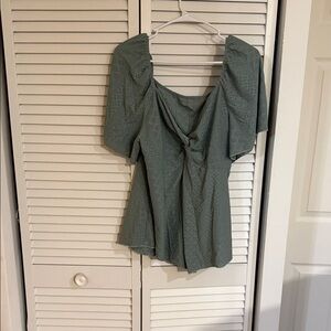 Elegant Green Eyelet Blouse for Women